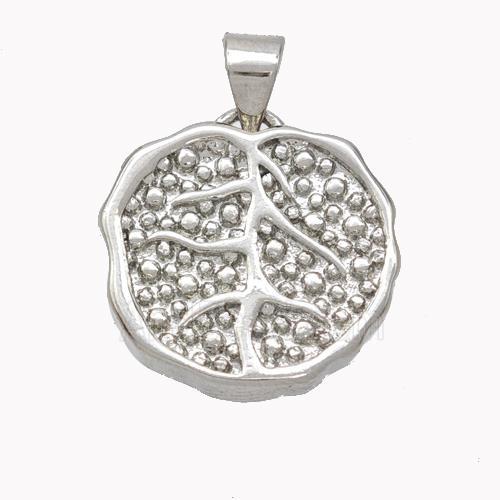 Copper Leaf Pendant Platinum Plated