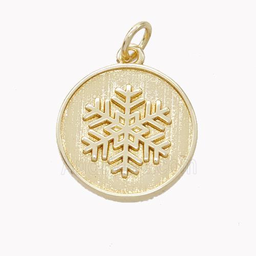 Copper Snowflake Pendant Gold Plated