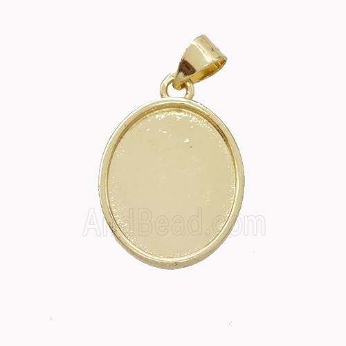 Copper Oval Pendant Gold Plated