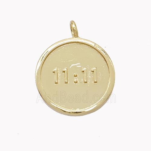 Copper Double Eleven Pendant Circle 11 Gold Plated