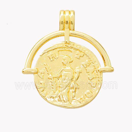 Copper Beauty Pendant Coin Gold Plated