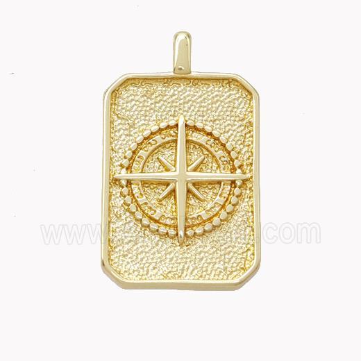 Copper Northstar Pendant Rectangle Gold Plated