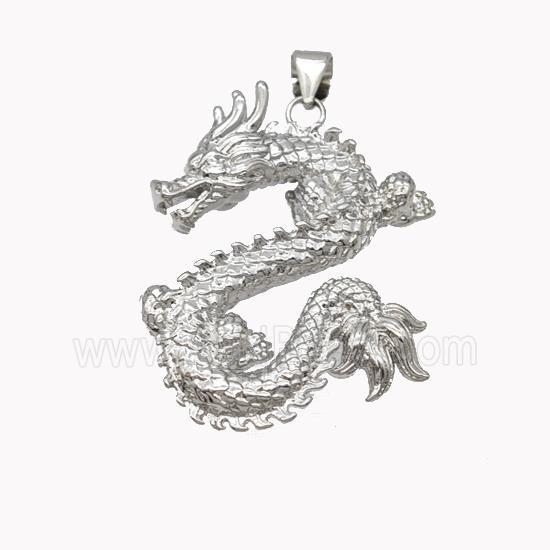 Copper Dragon Pendant Loong Platinum Plated