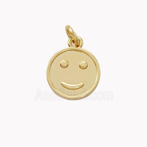 Copper Emoji Pendant Smile Face Gold Plated