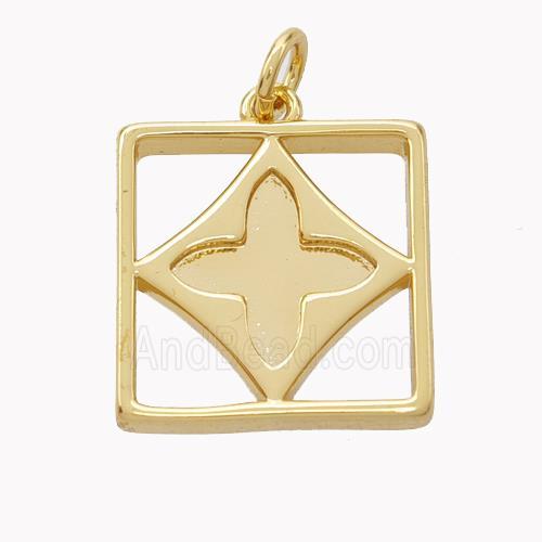 Copper Square Pendant Gold Plated
