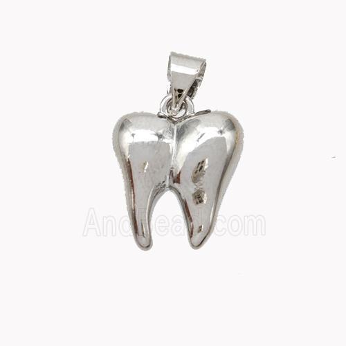 Copper Tiger-tooth Pendant Platinum Plated