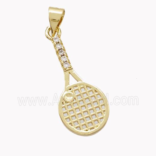 Copper Tennis Racket Pendant Sports Gold Plated