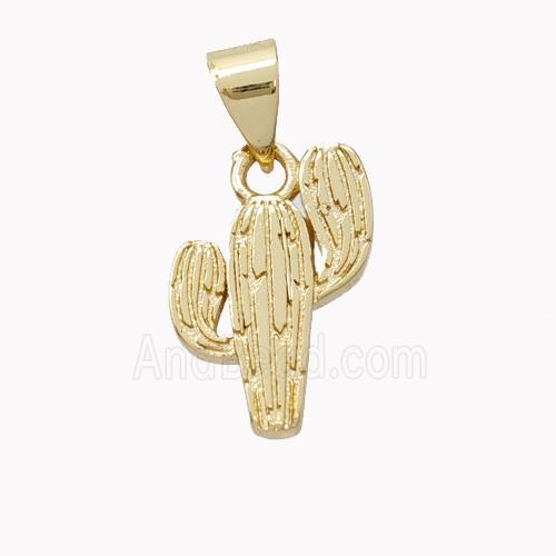 Copper Cactus Pendant Gold Plated
