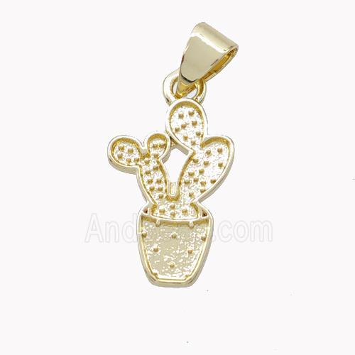 Copper Cactus Pendant Gold Plated