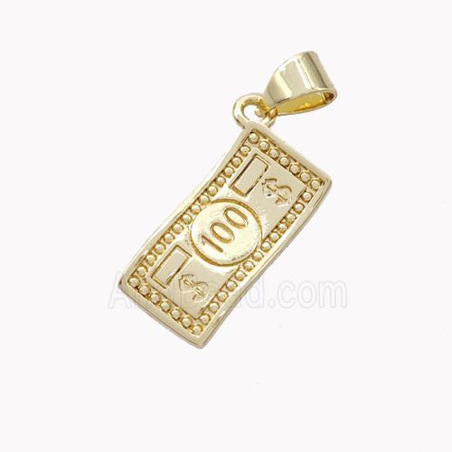 Copper MoneyCash Pendant Gold Plated