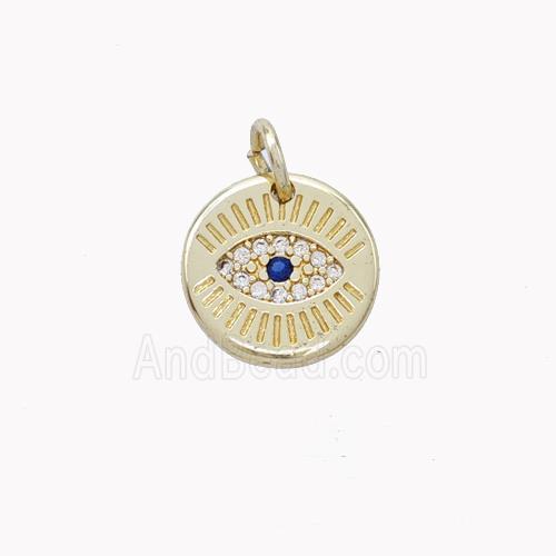 Copper Eye Pendant Pave Zirconia Gold Plated