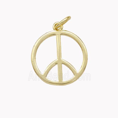 Copper Peace Sign Pendant Gold Plated