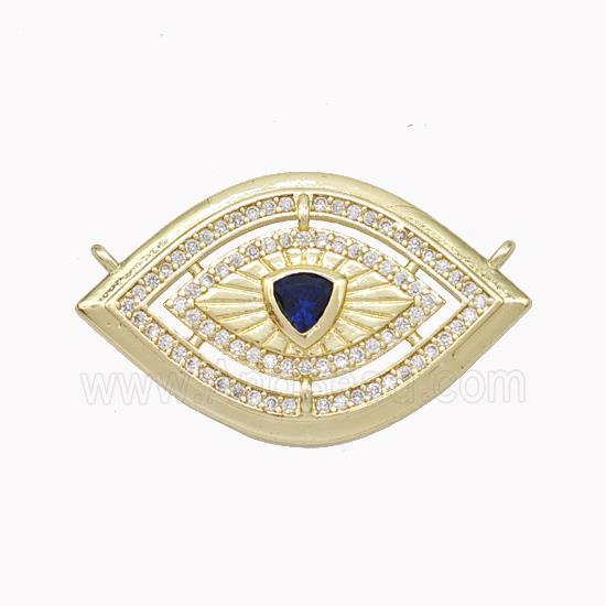 Copper Eye Pendant Pave Zirconia 2loops Gold Plated