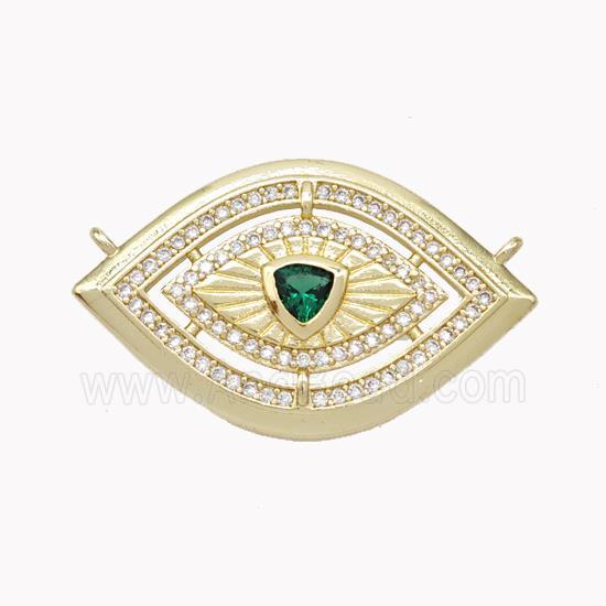 Copper Eye Pendant Pave Zirconia 2loops Gold Plated