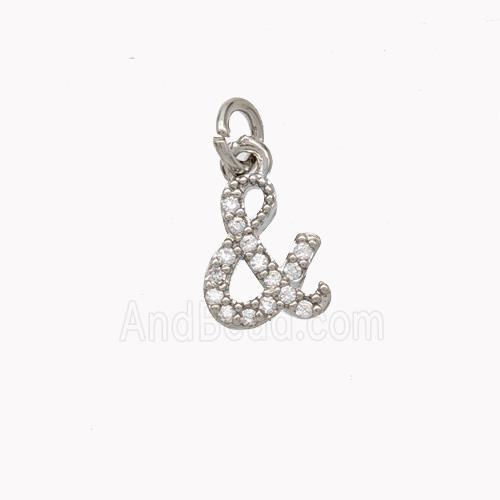Copper And Signs Pendant Pave Zirconia Platinum Plated