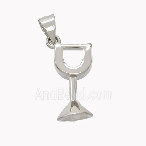 Copper WineCup Pendant Platinum Plated