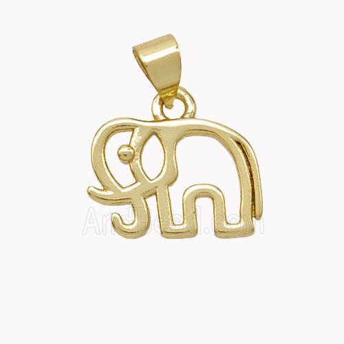 Copper Elephant Pendant Gold Plated