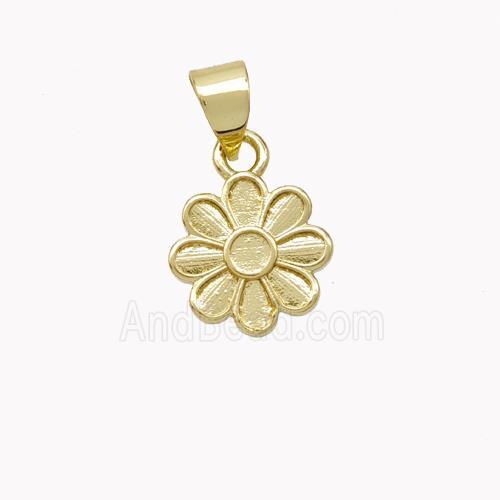 Copper Flower Pendant Gold Plated