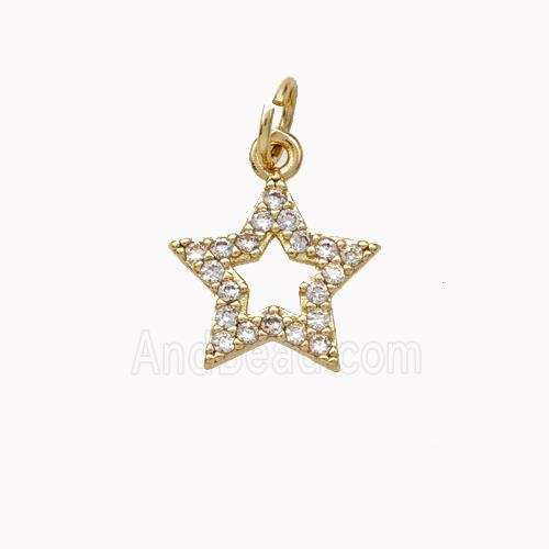 Copper Star Pendant Pave Zirconia Gold Plated