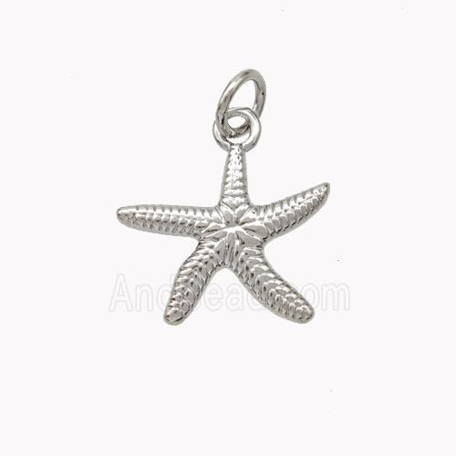 Copper Starfish Pendant Platinum Plated
