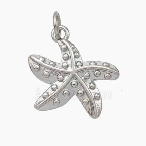 Copper Starfish Pendant Platinum Plated