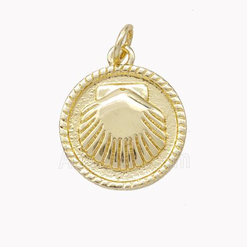 Copper Scallop Shell Pendant Gold Plated