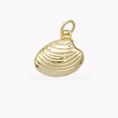 Copper Scallop Shell Pendant Gold Plated
