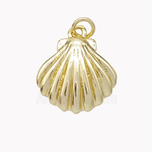 Copper Scallop Shell Pendant Gold Plated