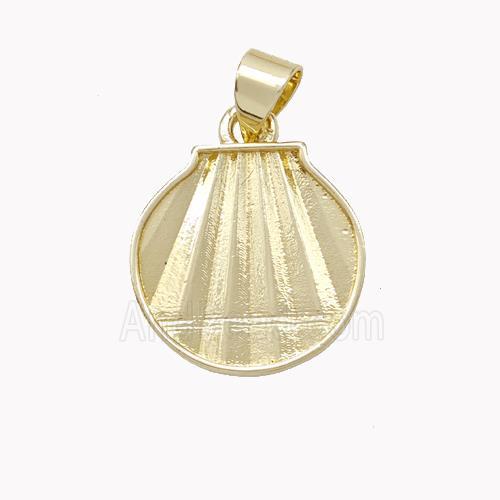 Copper Scallop Shell Pendant Gold Plated