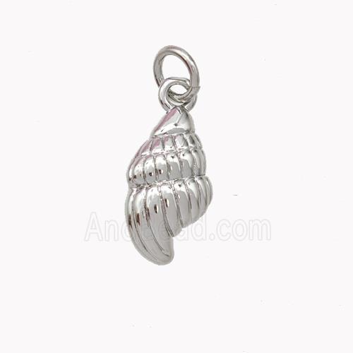 Copper Spiral Shell Pendant Platinum Plated
