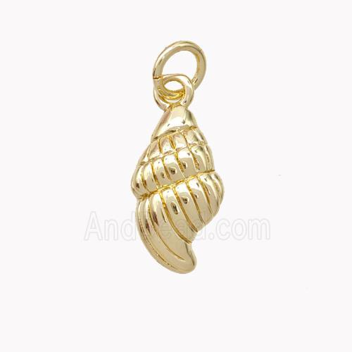 Copper Spiral Shell Pendant Gold Plated
