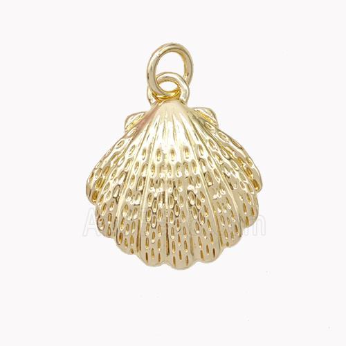 Copper Scallop Shell Pendant Gold Plated