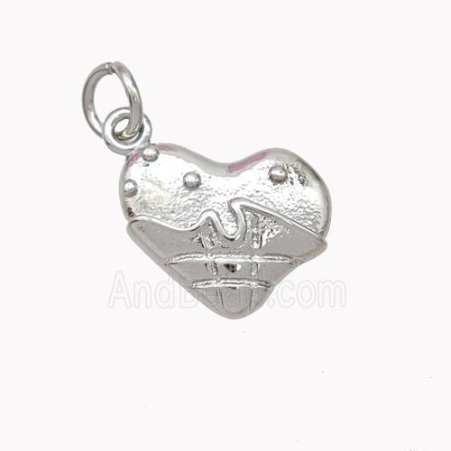 Copper Heart Pendant Platinum Plated