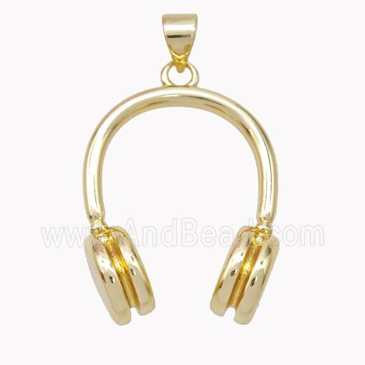Earphone Charms Copper Pendant Gold Plated