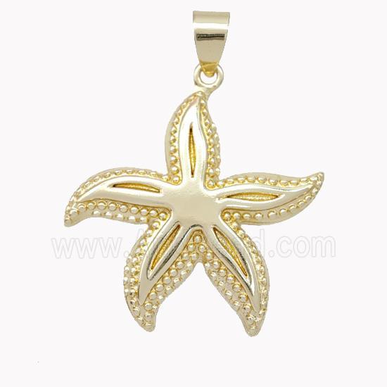 Copper Starfish Pendant Gold Plated