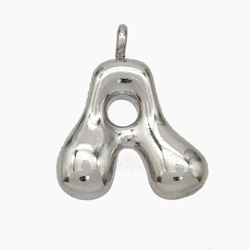 Copper Letter-A Pendant Platinum Plated
