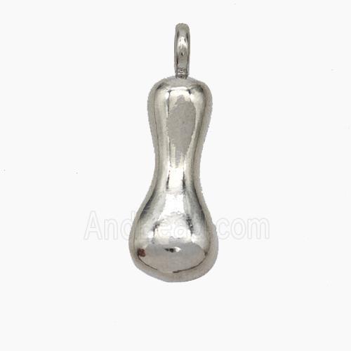 Copper Letter-I Pendant Platinum Plated