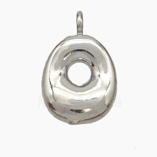 Copper Letter-O Pendant Platinum Plated