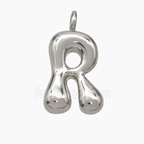 Copper Letter-R Pendant Platinum Plated