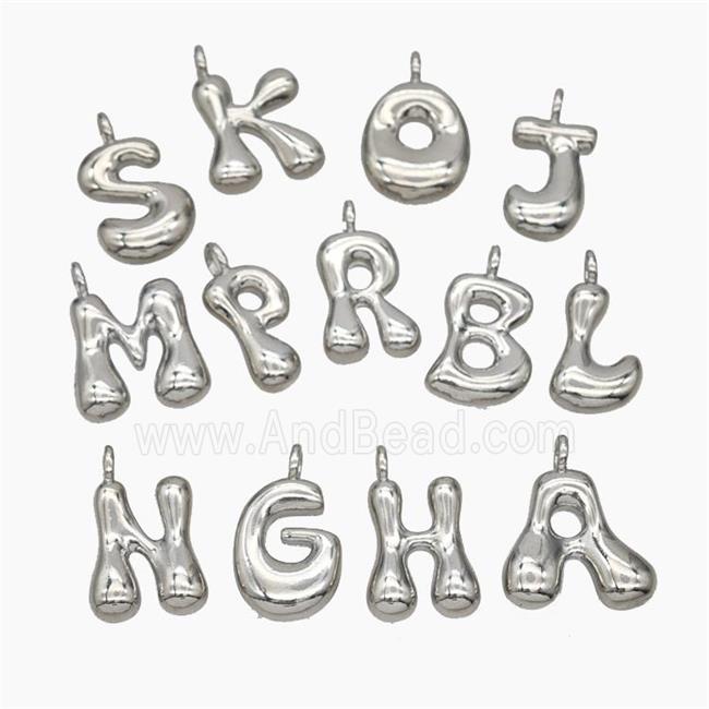 Copper Alphabet Pendant Mix Letters Platinum Plated