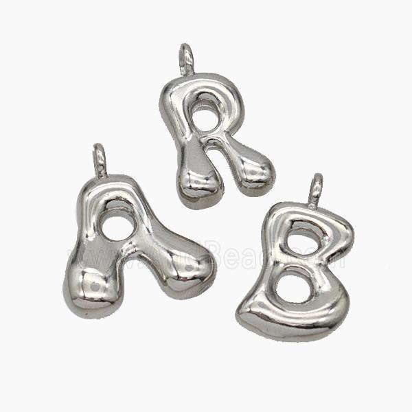 Copper Alphabet Pendant Mix Letters Platinum Plated