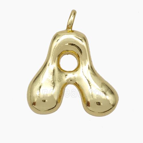Copper Letter-A Pendant Gold Plated