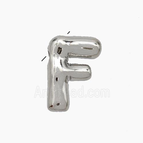 Copper Letter-F Pendant Platinum Plated