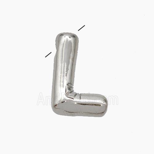 Copper Letter-L Pendant Platinum Plated