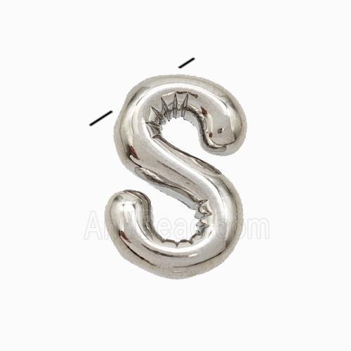 Copper Letter-S Pendant Platinum Plated