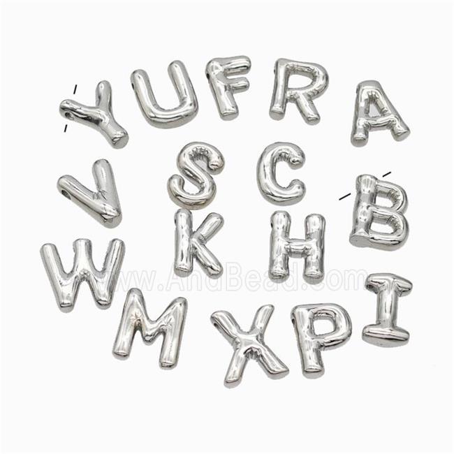 Copper Alphabet Pendant Mix Letters Platinum Plated