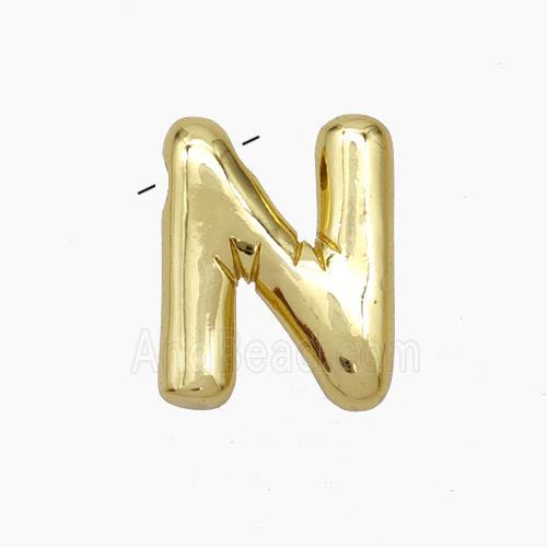 Copper Letter-N Pendant Gold Plated