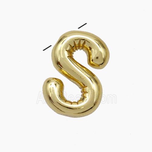 Copper Letter-S Pendant Gold Plated