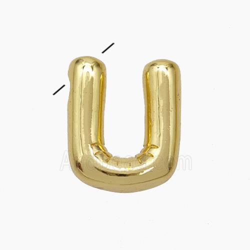 Copper Letter-U Pendant Gold Plated