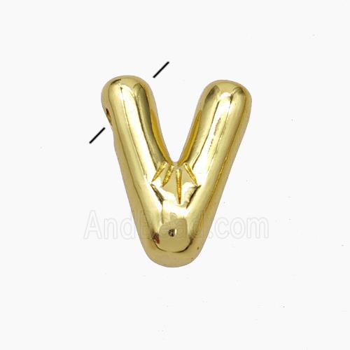 Copper Letter-V Pendant Gold Plated
